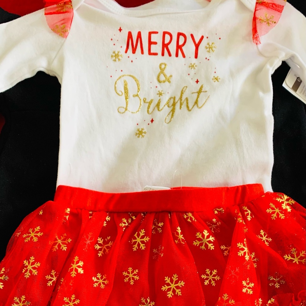 6 month old baby onesie and tutu for Christmas